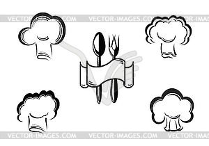 Vector icons chefs and hubcaps - vector clipart / vector image