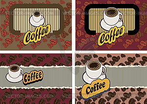 Vector set of business cards on coffee - vector clip art