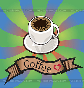 Vector set of business cards on coffee - vector clip art