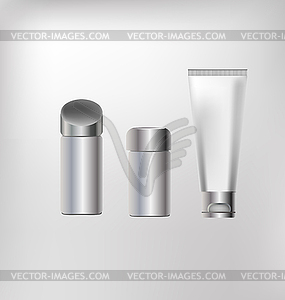 Vector cosmetics containers , packaging - vector image