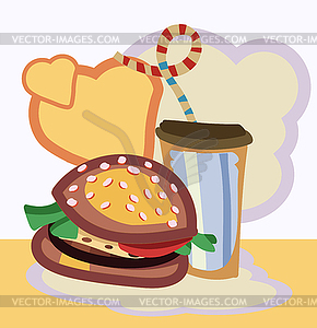 Burger drink - vector clipart