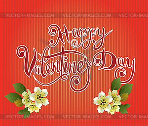 Postcard Happy Valentine`s Day - vector image