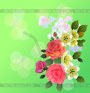 Spring , bouquet of flowers . - vector image