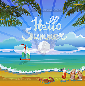 Summer vacation and travel design - vector image