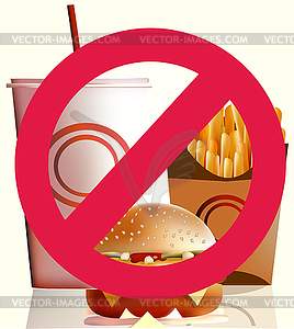 Fastfood - harm for health - vector image