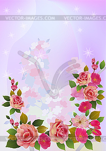 Roses . Spring bouquet of flowers - vector clip art