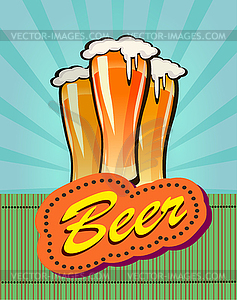 Beer against backdrop - vector clipart