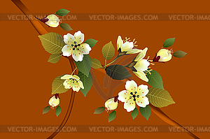 Природа фон с цветения ветви розовой sakur - клипарт в векторном виде
