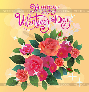 Valentines Day Party Poster Design. Template of invitat - vector clipart