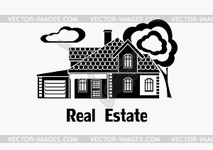 Vector private house - royalty-free vector clipart