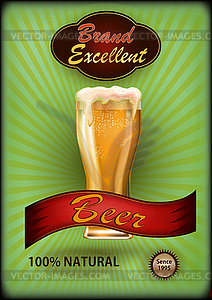 Vector illustration of beer against the backdrop of aut - vector clip art