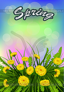 Vector illustration  Springtime on background with spri - vector image