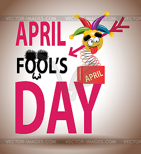 April day is a fool. Colorful, vector illustration. Fun - vector clipart