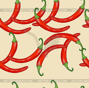 Бесшовный фон из красного горячего перца - векторизованное изображение клипарта