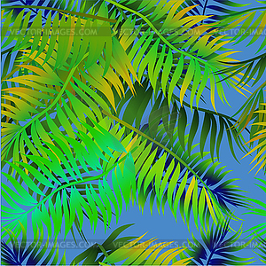 Seamless background with palm leaves - vector clipart