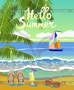 Vector Banner Summer vacation and travel design - vector image