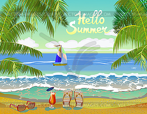 Vector Banner Summer vacation and travel design - vector clipart