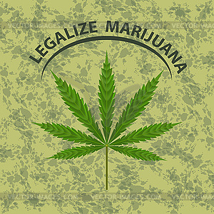 Vector banner of marijuana legalization. A leaf of mari - royalty-free vector image