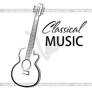  Vector poster for a concert of classical music with gu - vector clipart