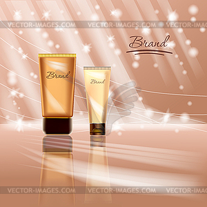 Design cosmetics product advertising. Vector illustrati - vector clip art