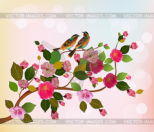 Vector illustration. Spring. Everything wakes up, sakur - vector clip art