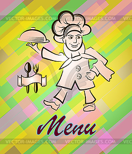 Vector illustration of a cook menu of a restaurant or b - vector image