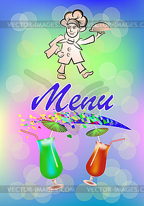 Vector illustration of a cook menu of a restaurant or b - royalty-free vector image