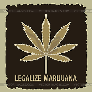 Vector banner of marijuana legalization. A leaf of mari - vector clipart / vector image