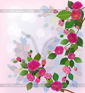 Spring. All wakes up, flowers sakura blossom . - vector clipart