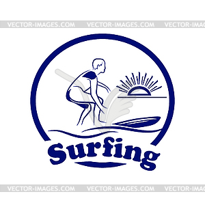 Vector illustration of surfing. Logo. - vector clip art