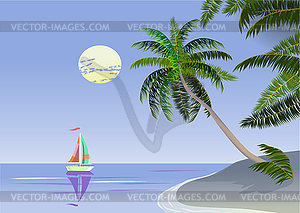 Vector Banner Summer vacation and travel design - vector clip art