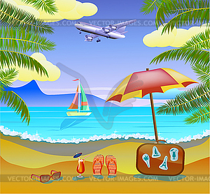 Vector Banner Summer vacation and travel design - vector clipart