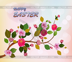 Easter card with  spring flowers - vector image