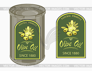 Vector illustration of a label of olive oil. - vector clipart