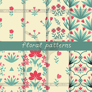 Floral patterns - vector clipart