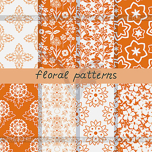 Seamless floral patterns - vector image
