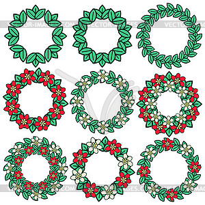 Decorative plant frames - vector image