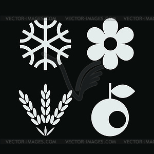 Season icons - vector image