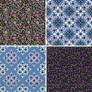 Floral and abstract patterns - vector EPS clipart