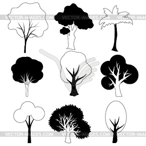 Trees collection - vector image