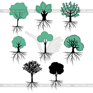 Trees collection - vector clipart