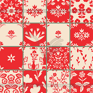 Floral patterns set - vector image