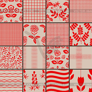 Floral patterns set - vector EPS clipart