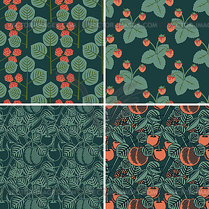 Seamless fruit pattern - vector clip art