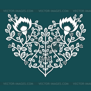 Декоративные цветочные сердца - векторизованный клипарт