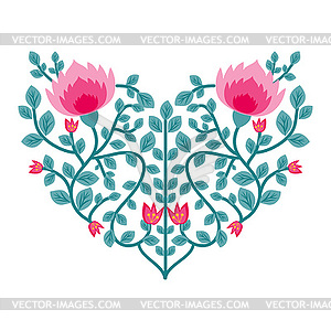 Decorative floral heart - vector clip art