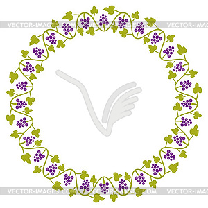 Grape round ornament - vector clipart