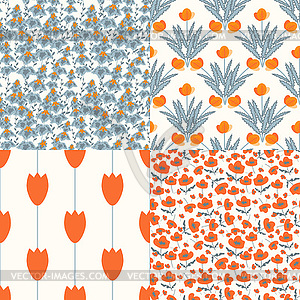 Floral patterns set - vector clip art