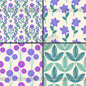 Floral patterns set - vector clipart