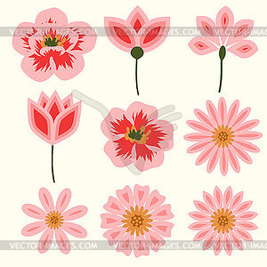 Flowers decorative set - vector image